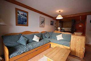 Living area of self catered rental apartment Jardin d�Eden 6, Meribel 1600