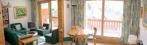 Meribel Centre rental property - Large living area with views to Mont Vallon
