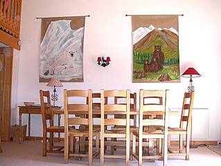 Dining area, in luxury rental apartment, Meirbel