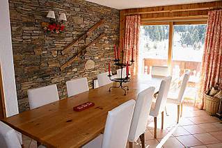 Dining room of self catered rental apartment A10 Les Alpages Meribel Mottaret