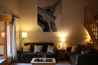 Livingrom of Cybeles 21, self catered rental apartment in Meribel