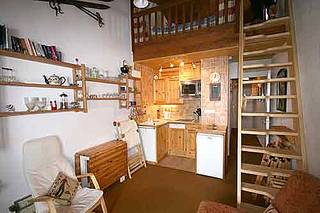 Kitchen area of self catered rental apartment Erines 31, Meribel Mottaret