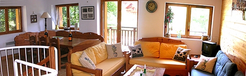 Living area of self catered rental apartment Glaciers 2, Meribel Centre