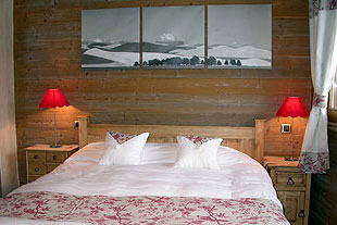 Apartment bedroom from our self catered rental apartment, la Grange in Meribel Village