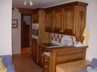 Kitchen area of self catered rental apartment Gypse 10, Meribel Village