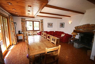 Living room of self catered rental property Chalet La Montee, Meribel Centre