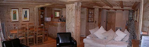 Living room of self catered rental apartment Saulire 1, Meribel 1600