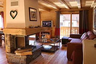 Living room of self catered rental apartment Saulire 6 Meribel 1600